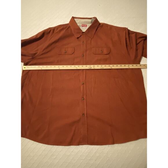 Wrangler Western Mens Button Down Shirt 3XL Terra Cotta/Red Long Sleeve Cotton - Picture 6 of 16